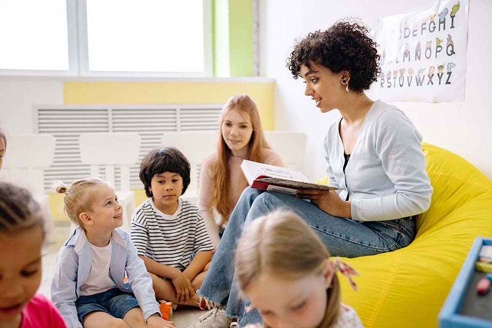 Children listening to someone reading